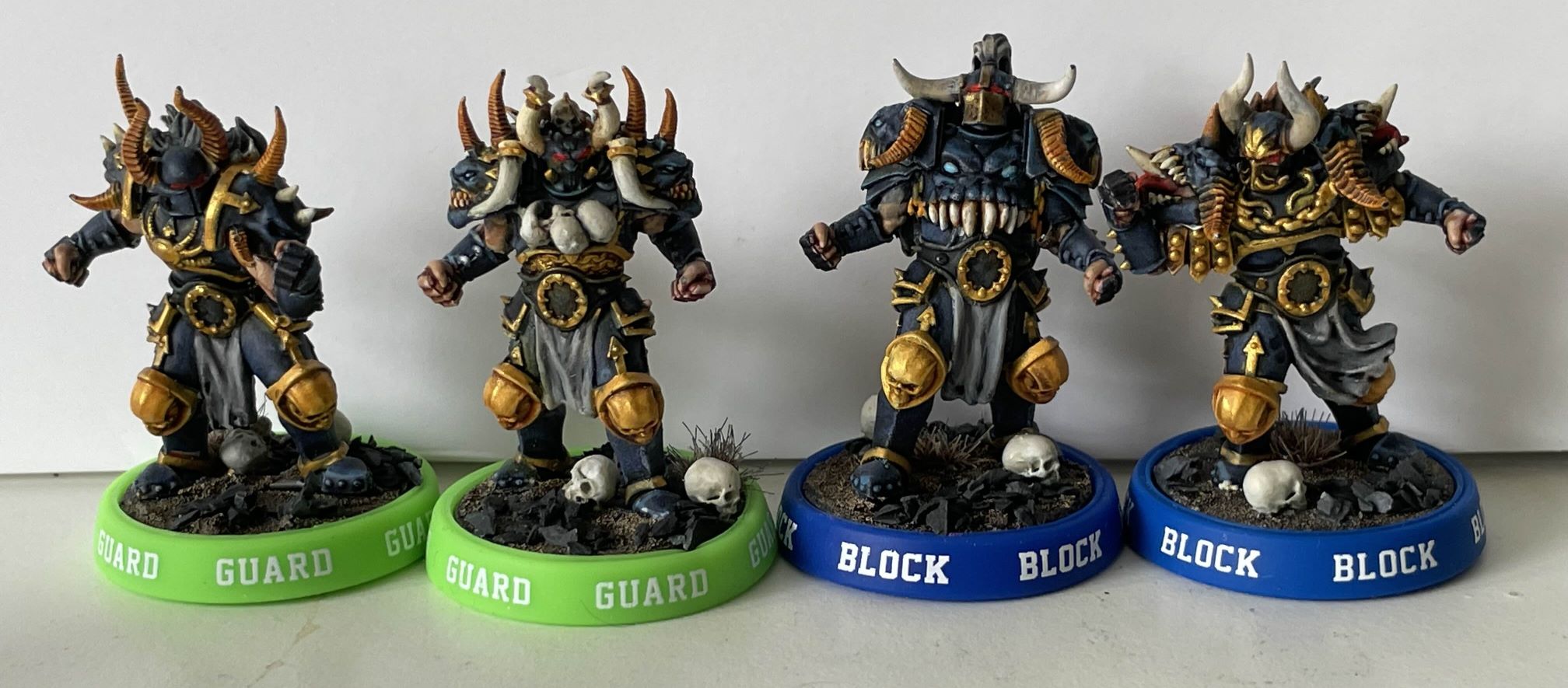 Painted Chaos Chosen Blocker models